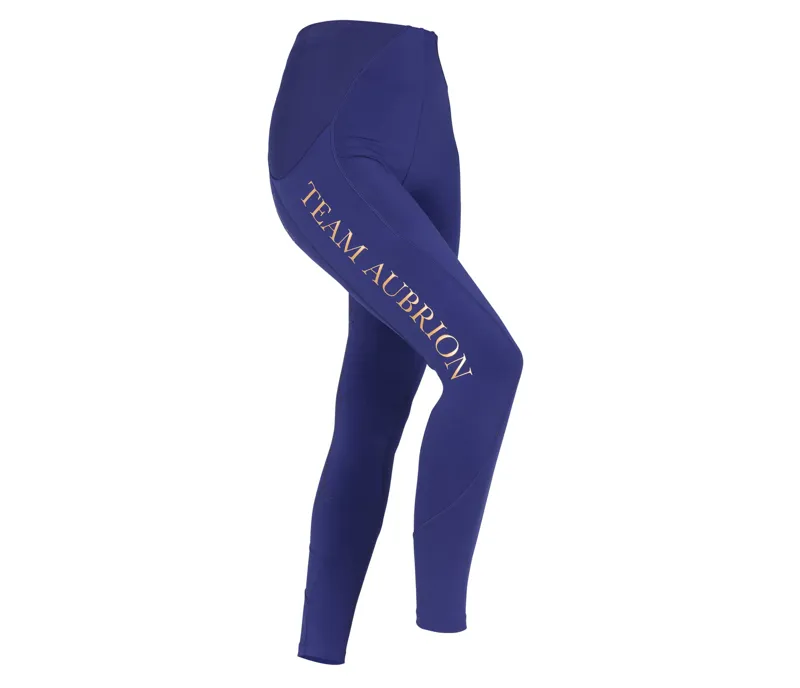 Aubrion Team Riding Tights - Young Rider in Navy